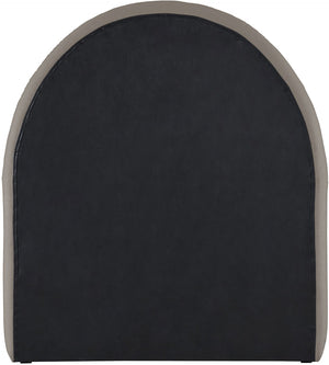 Meridian Furniture Andaz Chenille Upholstered Twin Bed with Arched Headboard for Modern and Guest Bedrooms Taupe AndazTaupe-T