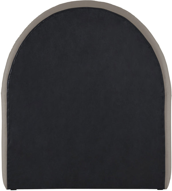 Meridian Furniture Andaz Chenille Upholstered Twin Bed with Arched Headboard for Modern and Guest Bedrooms Taupe AndazTaupe-T