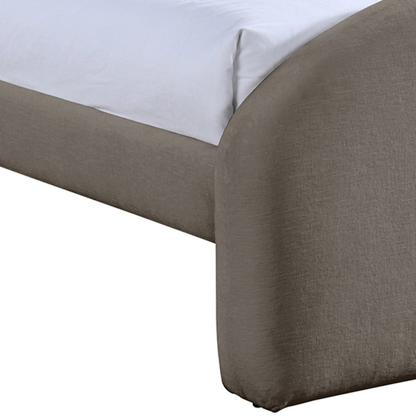 Meridian Furniture Andaz Chenille Upholstered Twin Bed with Arched Headboard for Modern and Guest Bedrooms Taupe AndazTaupe-T