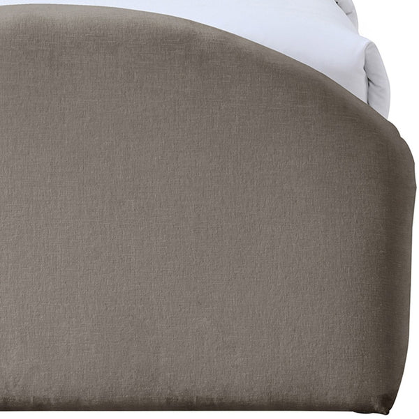 Meridian Furniture Andaz Chenille Upholstered Twin Bed with Arched Headboard for Modern and Guest Bedrooms Taupe AndazTaupe-T