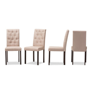 Baxton Studio Baxton Studio Gardner Modern Dining Chairs Set of 4 – Stylish Tufted Upholstered Comfort & Durability Beige Andrew-DC-10-Buttons-Beige