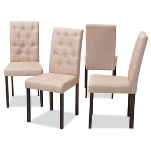 Baxton Studio Baxton Studio Gardner Modern Dining Chairs Set of 4 – Stylish Tufted Upholstered Comfort & Durability Beige Andrew-DC-10-Buttons-Beige