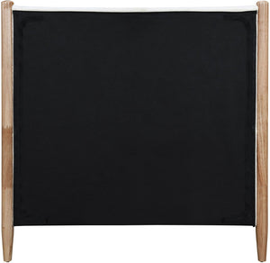 Meridian Furniture Arbor Cream Polyester Upholstered Twin Bed with Tall Headboard and Wood Veneer Frame ArborCream-T