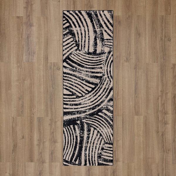 Karastan Rugs Rendition by Stacy Garcia Home Arcoa Machine Woven Triexta Area Rug Obsidian 2' 4" x 7' 10"
