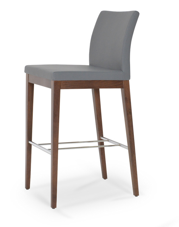 Soho Concept Aria Wood Barstools & Counterstools - Premium Fabrics, Solid Wood, 10-year Guarantee, Elegant Comfort Grey,Walnut  Soho-concept-dining-chair-10253