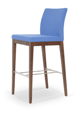 Soho Concept Aria Wood Barstools & Counterstools - Premium Fabrics, Solid Wood, 10-year Guarantee, Elegant Comfort Blue,Walnut  Soho-concept-dining-chair-10254