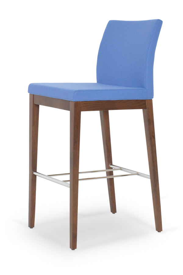 Soho Concept Aria Wood Barstools & Counterstools - Premium Fabrics, Solid Wood, 10-year Guarantee, Elegant Comfort Blue,Walnut  Soho-concept-dining-chair-10254