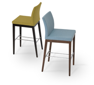 Soho Concept Aria Wood Barstools & Counterstools - Premium Fabrics, Solid Wood, 10-year Guarantee, Elegant Comfort Blue,Walnut  Soho-concept-dining-chair-10256