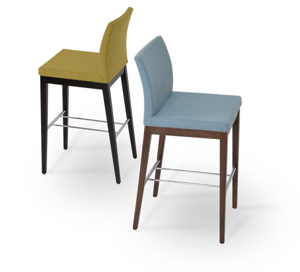 Soho Concept Aria Wood Barstools & Counterstools - Premium Fabrics, Solid Wood, 10-year Guarantee, Elegant Comfort Blue,Walnut  Soho-concept-dining-chair-10256