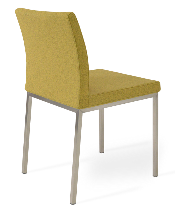 Soho Concept Aria Flat Chair - Premium Camira Blazer Wool Fabric, Chrome Base, 300 Lbs Capacity, 10-year Guarantee Chrome  Soho-concept-dining-chair-00280