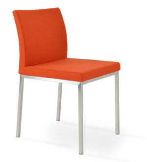 Soho Concept Aria Flat Chair - Premium Camira Blazer Wool Fabric, Chrome Base, 300 Lbs Capacity, 10-year Guarantee Chrome,Orange  Soho-concept-dining-chair-00278