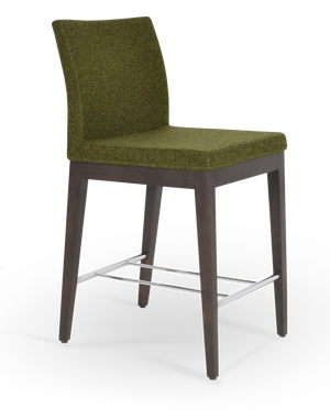 Soho Concept Aria Premium Wood Barstools & Counterstools In Camira Era Fabric - 10-year Guarantee, Stylish! Green,Walnut  Soho-concept-dining-chair-10336