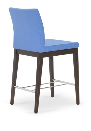 Soho Concept Aria Wood Barstools & Counterstools - Premium Fabrics, Solid Wood, 10-year Guarantee, Elegant Comfort Blue,Walnut  Soho-concept-dining-chair-10337
