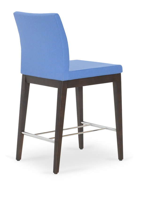 Soho Concept Aria Wood Barstools & Counterstools - Premium Fabrics, Solid Wood, 10-year Guarantee, Elegant Comfort Blue,Walnut  Soho-concept-dining-chair-10337