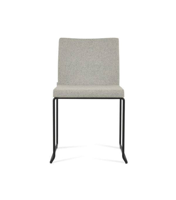 Soho Concept Aria Wire Stackable Chair - Elegant Wool Upholstered Design, 10-year Guarantee, Space-saving Style Black,Silver  Soho-concept-dining-chair-00561