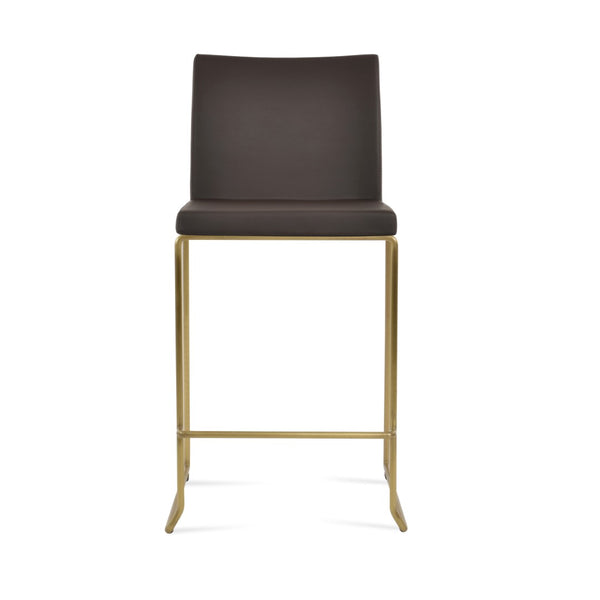 Soho Concept Aria Stackable Wire Barstools & Counterstools In Chic Boucle, Velvet, Nubuck - 10 Year Warranty! Brass,Brown  Soho-concept-dining-chair-10371