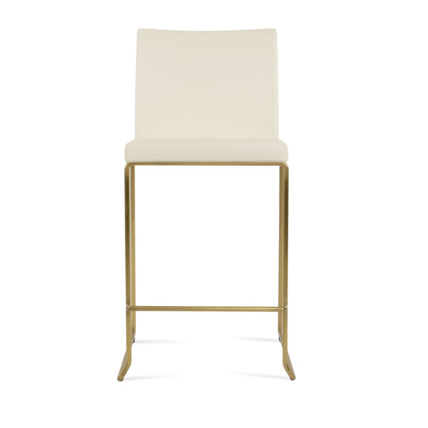 Soho Concept Aria Stackable Barstools & Counterstools – Stylish Boucle, Velvet & Nubuck Fabrics With 10-year Guarantee Brass,Cream  Soho-concept-dining-chair-10372