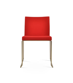 Soho Concept Aria Wire Stackable Chair - Elegant Wool Upholstered Design, 10-year Guarantee, Space-saving Style Brass,Red  Soho-concept-dining-chair-00563