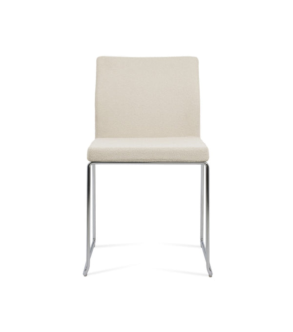 Soho Concept Aria Wire Stackable Dining Chair - Chic Boucle, Velvet & Nubuck Fabrics, 10-year Guarantee, Stylish! Chrome,White  Soho-concept-dining-chair-00565