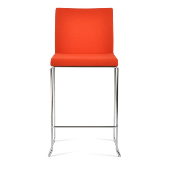 Soho Concept Aria Stackable Barstools & Counterstools In Camira Blazer Wool Fabric – 10-year Guarantee, Stylish Colors Chrome,Orange  Soho-concept-dining-chair-10382