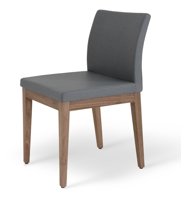 Soho Concept Aria Wood Dining Chair - Elegant Leatherette Upholstered Seat, 2-year Guarantee, Stylish & Durable Grey,Walnut  Soho-concept-dining-chair-00596