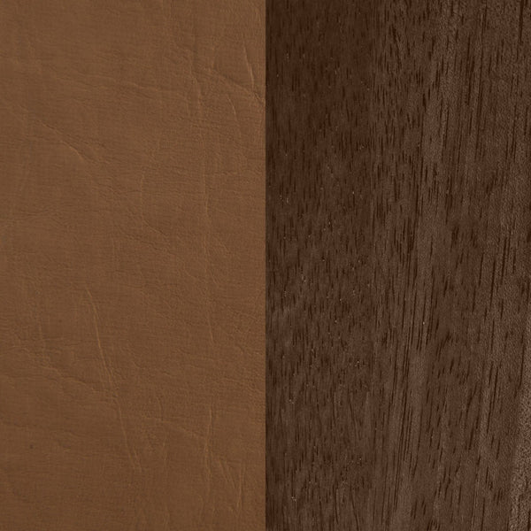 Meridian Furniture Arielle Twin Bed Faux Leather Upholstered Walnut Frame Mid-century Tall Headboard Bedroom Cognac ArielleCognac-T
