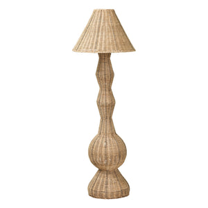 Bali & Pari Arlette Handcrafted Rattan Floor Lamp Bohemian Coastal Ambient Light