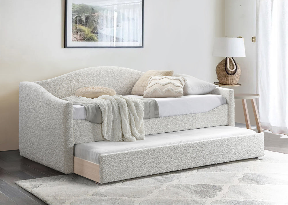 Arlo Cream Boucle Fabric Twin Daybed ArloCream-T Meridian Furniture