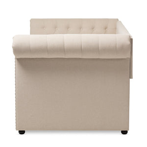 Baxton Studio Baxton Studio Mabelle Modern Upholstered Trundle Daybed with Elegant Design and Comfort Features Beige Ashley-Beige-Daybed