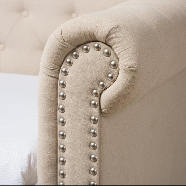 Baxton Studio Baxton Studio Mabelle Modern Upholstered Trundle Daybed with Elegant Design and Comfort Features Beige Ashley-Beige-Daybed