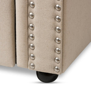 Baxton Studio Baxton Studio Mabelle Modern Upholstered Trundle Daybed with Elegant Design and Comfort Features Beige Ashley-Beige-Daybed