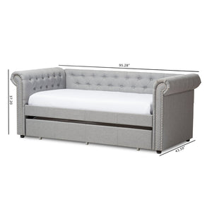 Baxton Studio Baxton Studio Mabelle Modern Upholstered Trundle Daybed with Elegant Design and Comfort Features Grey Ashley-Grey-Daybed