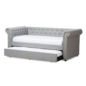 Baxton Studio Baxton Studio Mabelle Modern Upholstered Trundle Daybed with Elegant Design and Comfort Features Grey Ashley-Grey-Daybed
