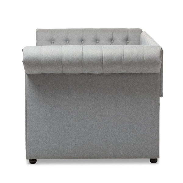 Baxton Studio Baxton Studio Mabelle Modern Upholstered Trundle Daybed with Elegant Design and Comfort Features Grey Ashley-Grey-Daybed