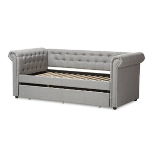 Baxton Studio Baxton Studio Mabelle Modern Upholstered Trundle Daybed with Elegant Design and Comfort Features Grey Ashley-Grey-Daybed