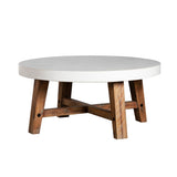 Aster Collection, Round Coffee Table Salt Flat - Aster Collection Round Coffee Table Natural finish SFASTERDT40WH Malouf