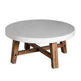 Aster Collection, Round Coffee Table Salt Flat - Aster Collection Round Coffee Table Natural finish SFASTERDT40WH Malouf