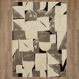 Karastan Rugs Foundation by Stacy Garcia Home Astera Machine Woven Polyester Area Rug Greige 9' 6" x 12' 11"