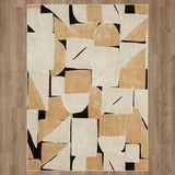 Karastan Rugs Foundation by Stacy Garcia Home Astera Machine Woven Polyester Area Rug Wheat 9' 6" x 12' 11"