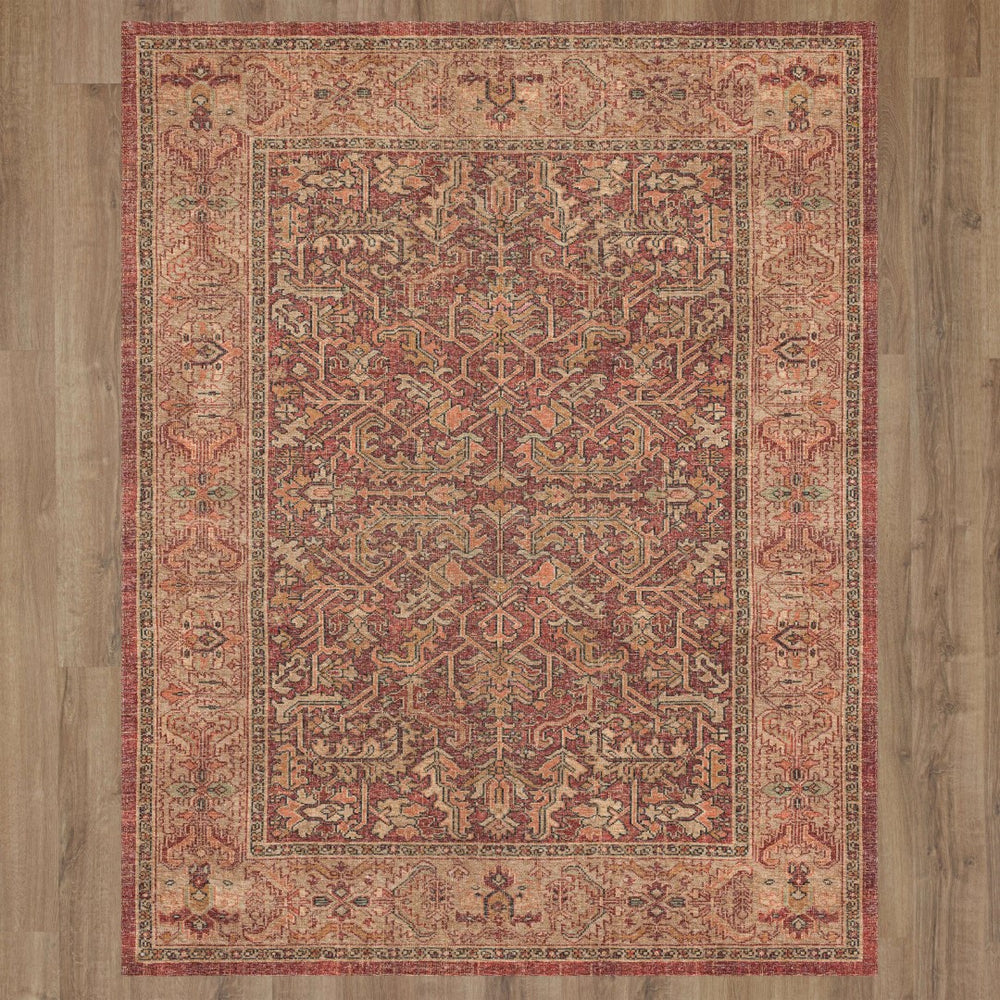 Karastan Rugs Zula Athi River Machine Woven Printed Polyester Area Rug Red 8' x 10'