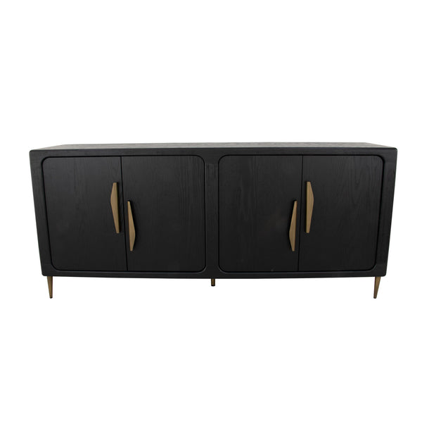 Zeugma Augustine Buffet - Elegant Black Solid Wood Storage With 4 Spacious Drawers And Timeless Style Black Solid Wood Augustine Buffet