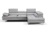 A761 Italian Leather Sectional Light Grey