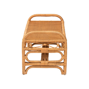 Bali & Pari Ayala Handwoven Rattan Bench Artisan Boho Seating for Living Room