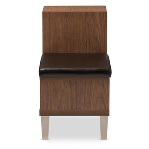 Baxton Studio Baxton Studio Arielle Contemporary Walnut Storage Bench with Padded Seat & Versatile Shoe Organizer B-001-Walnut