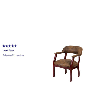 English Elm Diamond Bomber Jacket Chair - Luxurious Brown Microfiber Conference Seat with Brass Nailhead Trim B-Z105-BRN-GG