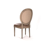 Medallion Side Chair Reclaimed Oak, Top Grain Brown Leather B004 E255-3 CP035 Jute Zentique