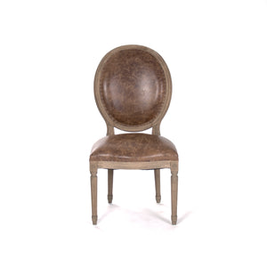 Medallion Side Chair Reclaimed Oak, Top Grain Brown Leather B004 E255-3 CP035 Jute Zentique