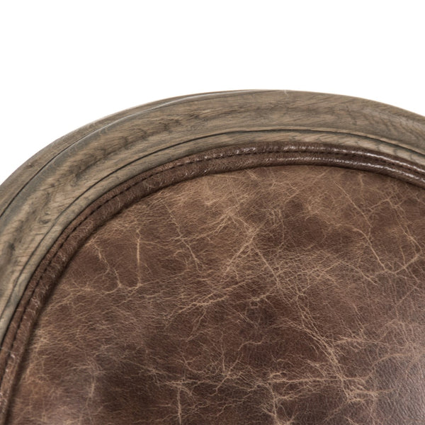Medallion Side Chair Reclaimed Oak, Top Grain Brown Leather B004 E255-3 CP035 Jute Zentique