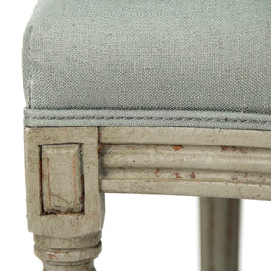 Zentique Medallion Elegant Linen Side Chair with Solid Birch Frame, Medallion Backrest & Tapered Legs, Durable Craftsmanship W21 x H41 x D19 B004-Z 432 I
