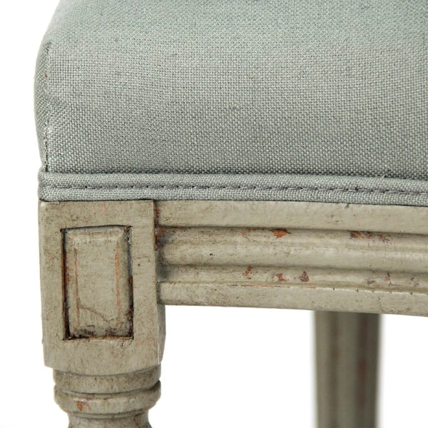 Zentique Medallion Elegant Linen Side Chair with Solid Birch Frame, Medallion Backrest & Tapered Legs, Durable Craftsmanship W21 x H41 x D19 B004-Z 432 I
